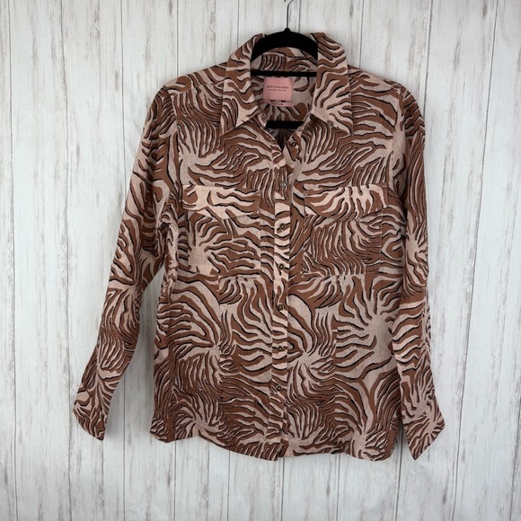 Scotch & Soda Brown Zebra Print Top - Picture 2 of 6